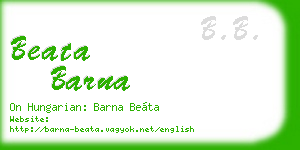 beata barna business card